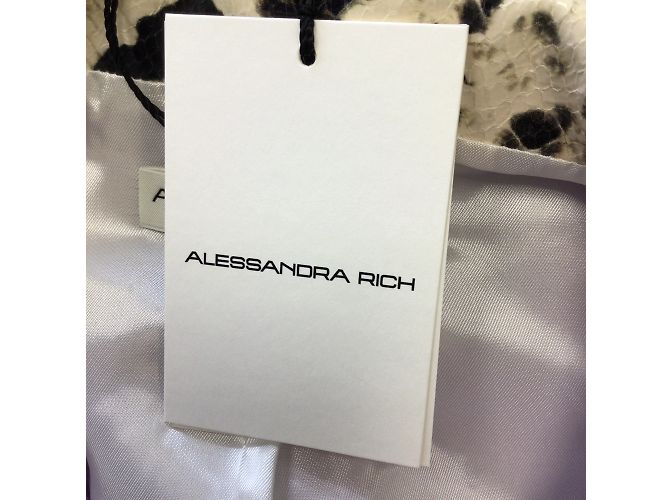 Alessandra Rich Flieder-Python-Print-Weste mit Lederkragen, Tweed-Bouclé-Strickweste - Ansicht 5