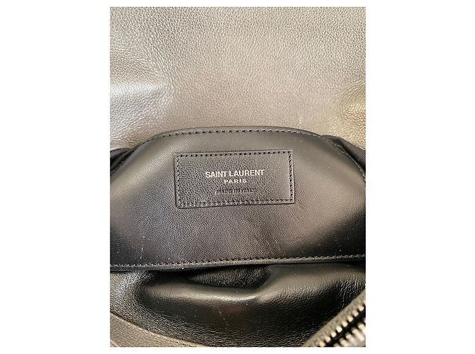 Borsa Saint Laurent College Grigia Chevron Pelle Trapuntata Monogramma Grigio - vista 16