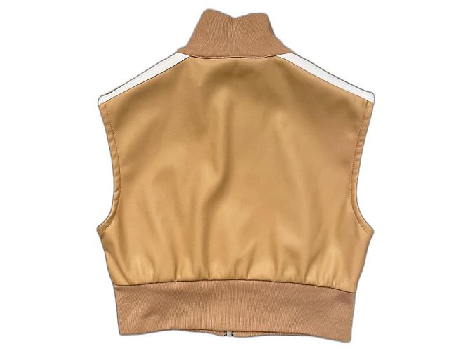 Chaleco corto Palm Angels de polipiel beige - vista 2