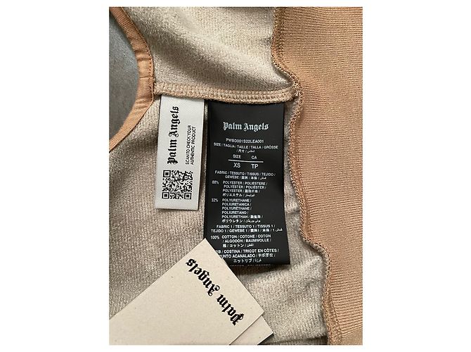Chaleco corto Palm Angels de polipiel beige - vista 3