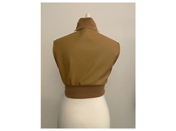 Chaleco corto Palm Angels de polipiel beige - vista 8