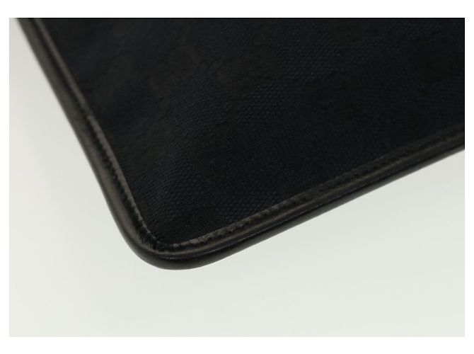 Borsa a tracolla piatta in tela GG GUCCI nera 0348 Auth ki2992 Nero - vista 15