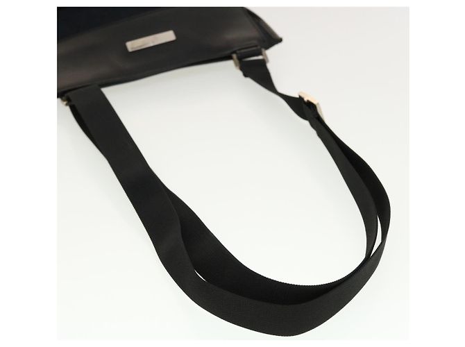 Borsa a tracolla piatta in tela GG GUCCI nera 0348 Auth ki2992 Nero - vista 7