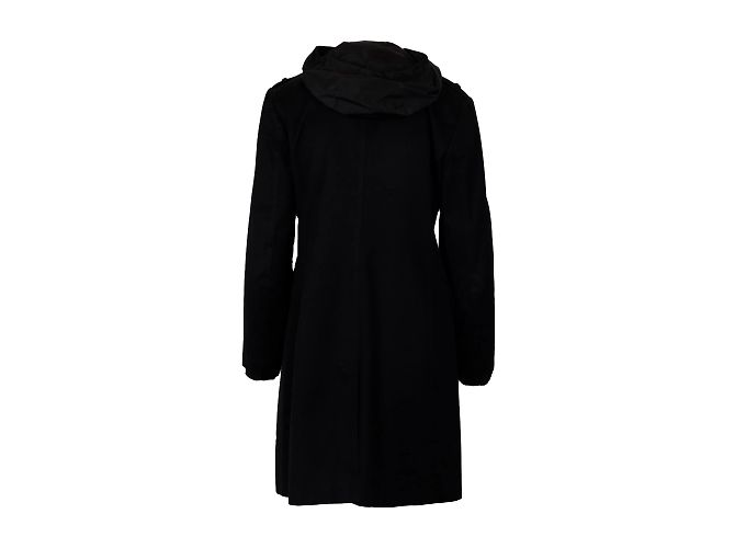 Abrigo Miu Miu con capucha con cremallera Negro - vista 4