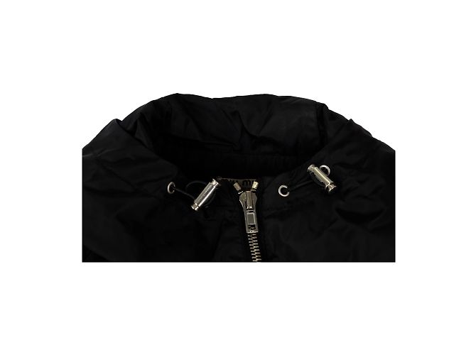 Abrigo Miu Miu con capucha con cremallera Negro - vista 5