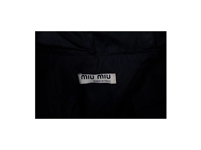 Abrigo Miu Miu con capucha con cremallera Negro - vista 7