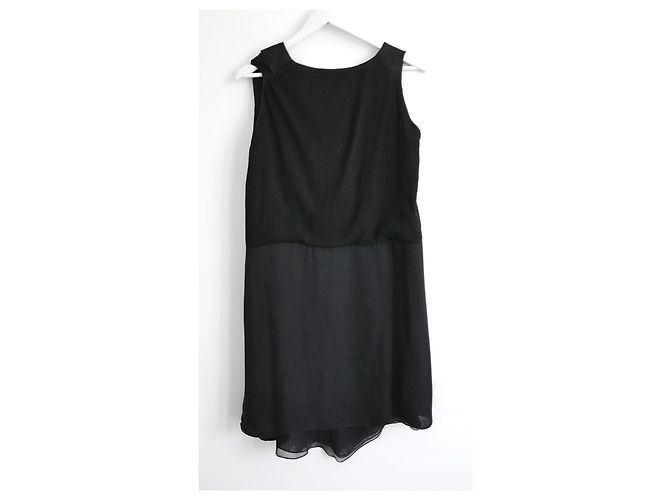 OTOÑO de Chloé 2007 Vestido de panel mixto de gasa de seda negra Negro - vista 4