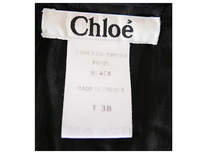 OTOÑO de Chloé 2007 Vestido de panel mixto de gasa de seda negra Negro - vista 5