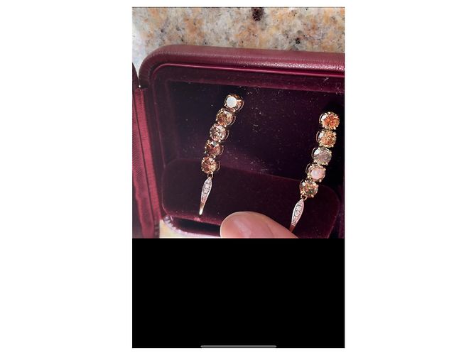 Autre Marque Ohrringe mit bunten Diamanten 14k Gold Mehrfarben - Ansicht 10