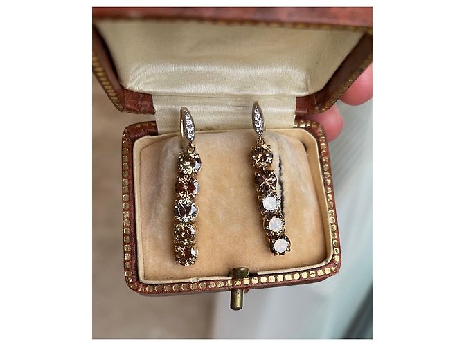 Autre Marque Ohrringe mit bunten Diamanten 14k Gold Mehrfarben - Ansicht 3