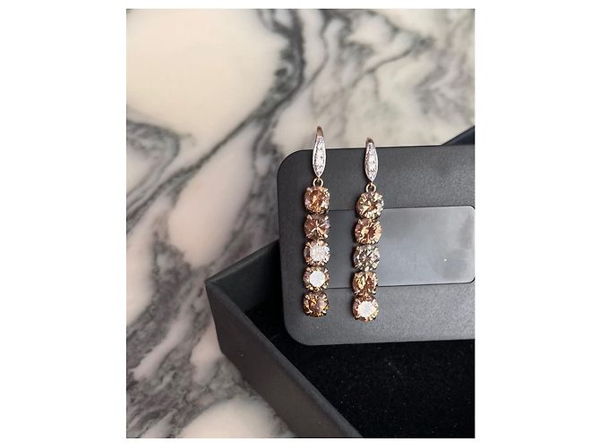 Autre Marque Ohrringe mit bunten Diamanten 14k Gold Mehrfarben - Ansicht 7