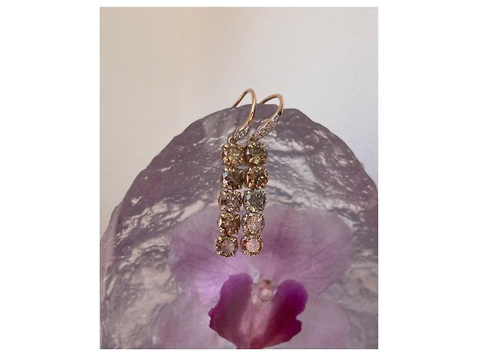 Autre Marque Ohrringe mit bunten Diamanten 14k Gold Mehrfarben - Ansicht 9