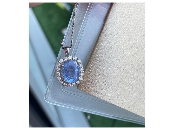 Autre Marque Collana di zaffiri celesti e diamanti 6.95 carati - vista 2