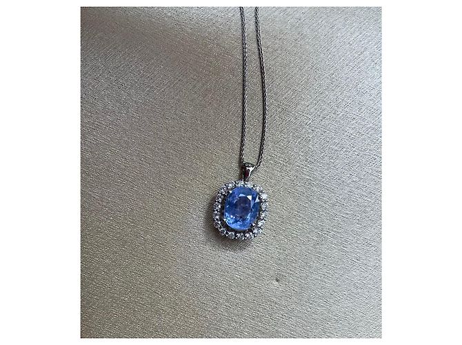 Autre Marque Collana di zaffiri celesti e diamanti 6.95 carati - vista 4