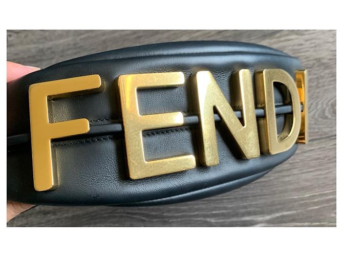 Borsa hobo Fendi Fendigraphy in pelle nera Nero - vista 5