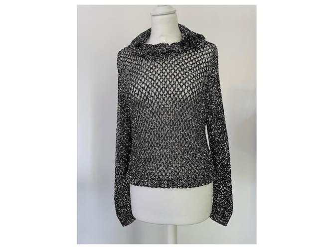Missoni Metallic Häkelstrickpullover mit Kapuze Metallisch - Ansicht 5