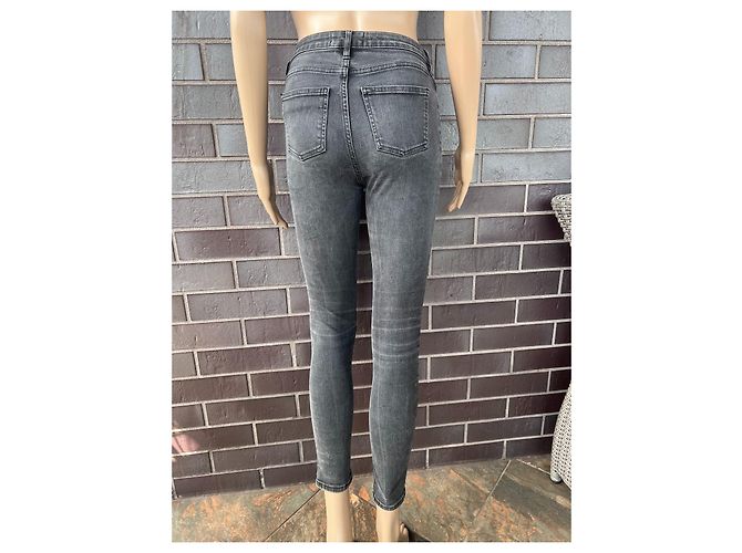 Acne Studios Skin 5 Pocket Used Black Jeans Skinny Gris - vista 2