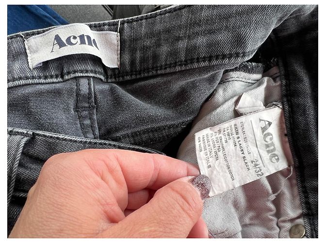 Acne Studios Skin 5 Pocket Used Black Jeans Skinny Gris - vista 4