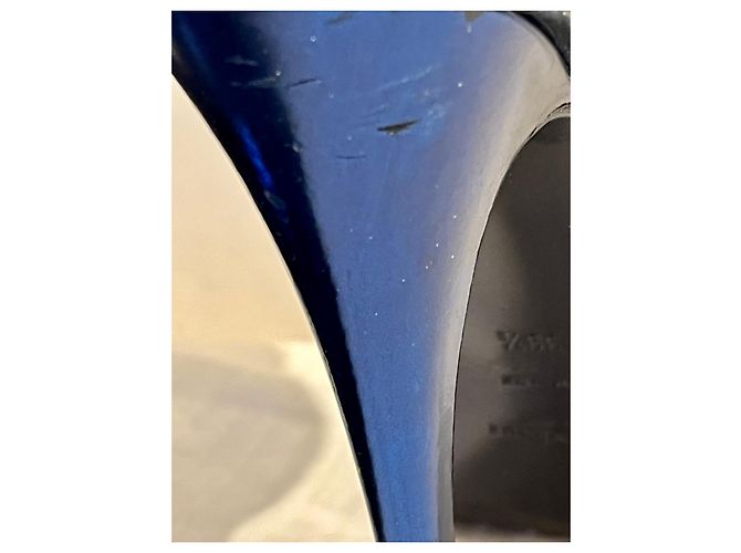 Yves Saint Laurent Sandali YSL Tribute di colore blu metallizzato Metallico - vista 9