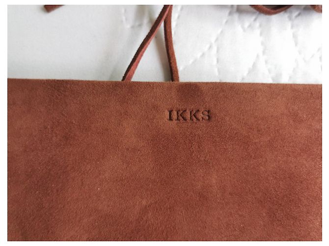 Maxi Pochette Ikks in Pelle Marrone - vista 4