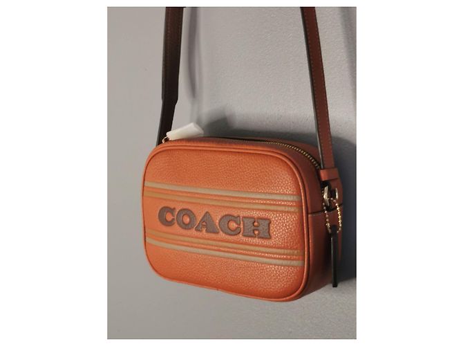 Borsa Camera Coach Marrone e Kaki in Pelle Cachi Marrone scuro - vista 4