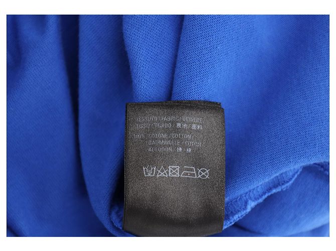 Everyday Balenciaga Back Logo Rundhals-T-Shirt aus blauer Baumwolle - Ansicht 6
