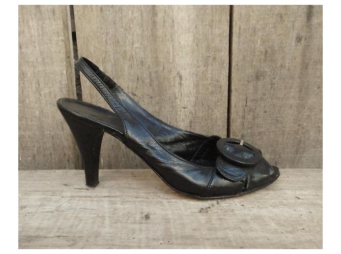 Sandali Minelli in pelle nera 37 Nero - vista 3