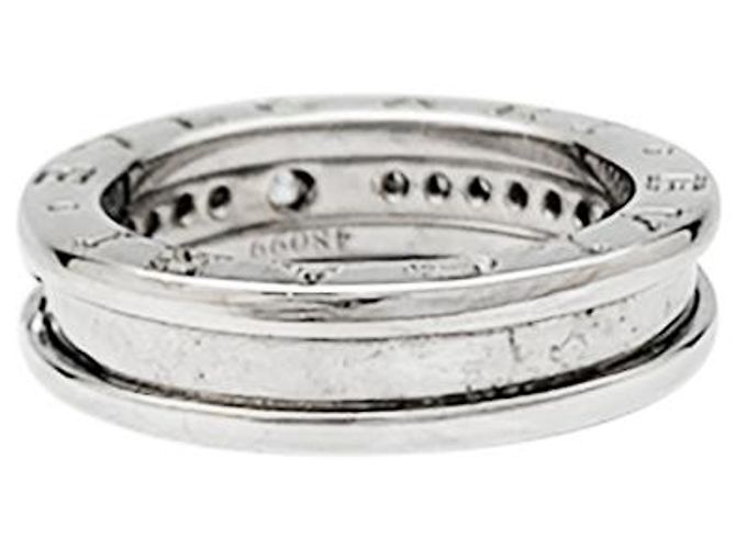 Anello Bulgari, 'B.Zero1', oro bianco e diamante centrale - vista 5