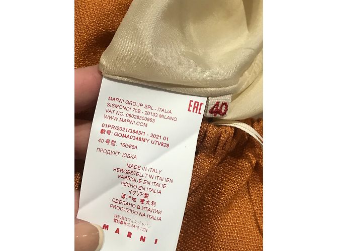 Faldas MARNI T.International S Viscosa Naranja - vista 4