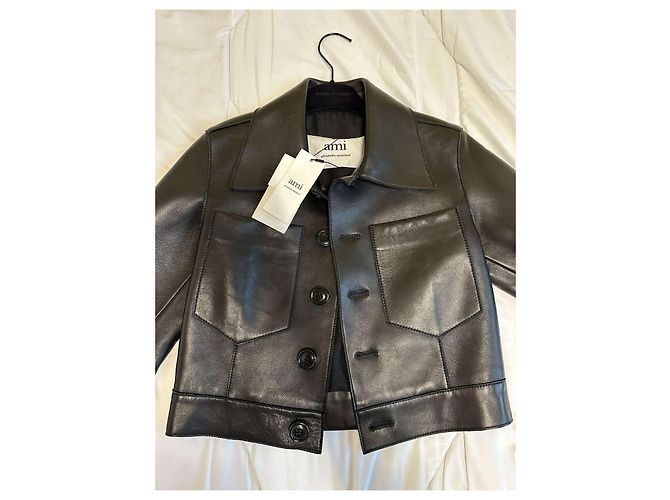 Autre Marque Ami Paris Lederjacke schwarz - Ansicht 2