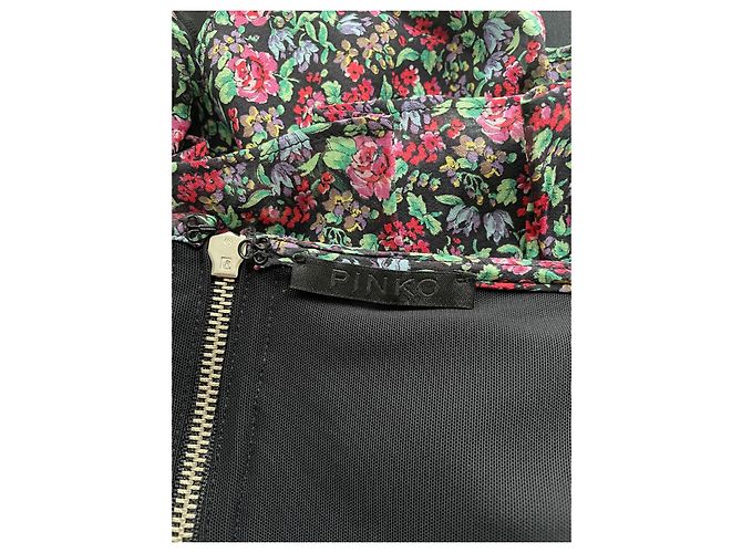Falda Pinko de seda con estampado floral negro Multicolor - vista 3