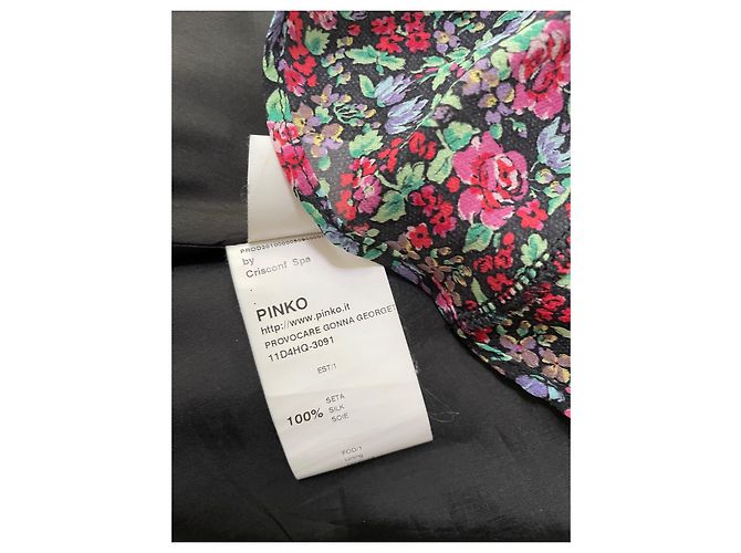 Falda Pinko de seda con estampado floral negro Multicolor - vista 5