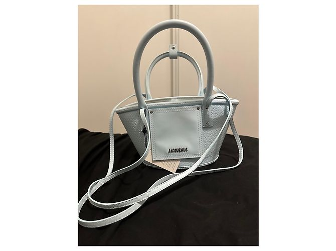 Borsa Jacquemus in pelle blu - vista 5