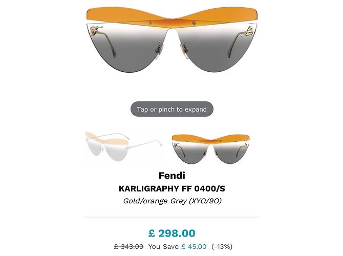 Fendi Calligraphy gafas de sol ojo de gato FF0400S Multicolor - vista 4
