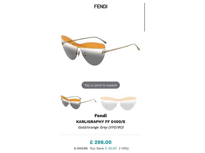 Fendi Calligraphy gafas de sol ojo de gato FF0400S Multicolor - vista 5