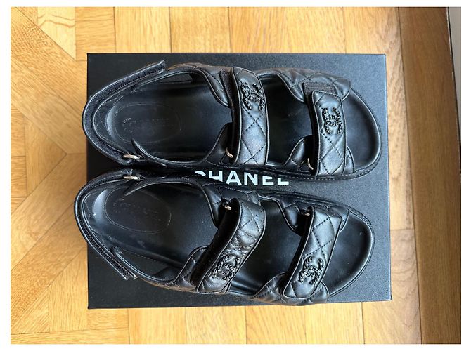 Cambon Chanel Sandalen Schwarz - Ansicht 6