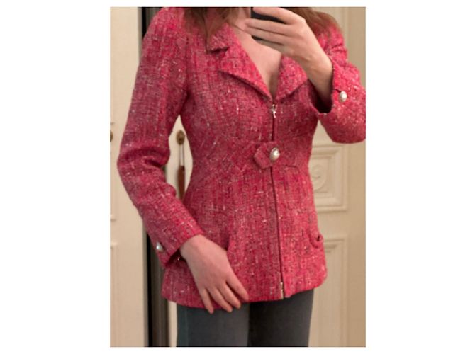 Casaco Chanel de algodão rosa 38 - vista 3