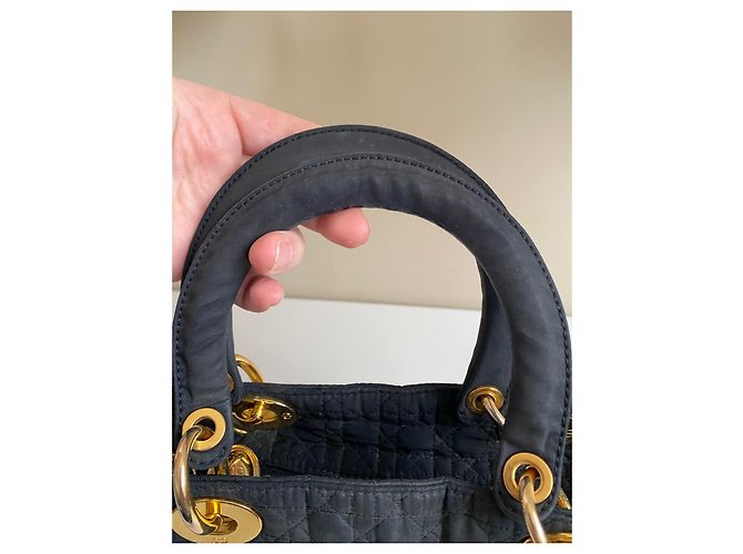 Borsa Lady Dior in nylon nero - vista 10