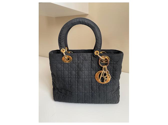 Borsa Lady Dior in nylon nero - vista 3