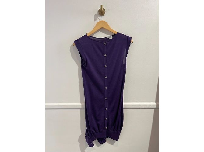 Vestido AZZARO T.Internacional S Lana Púrpura - vista 3