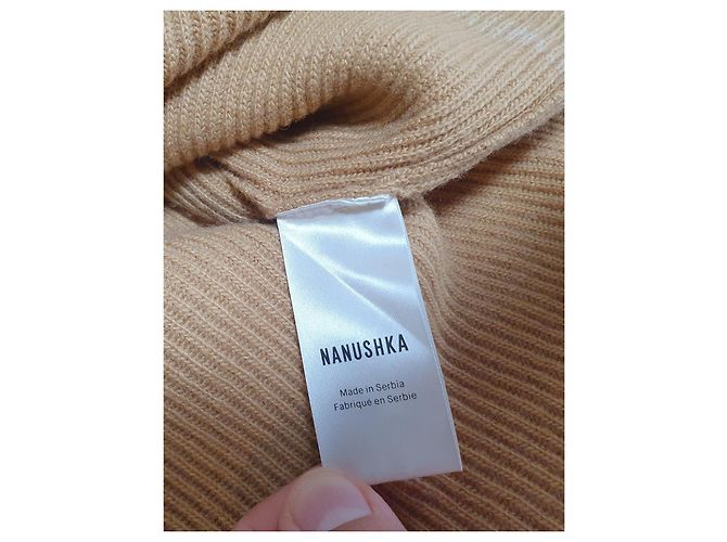 Nanushka Kleid aus Kaschmirmischung und Wolle beige - Ansicht 7
