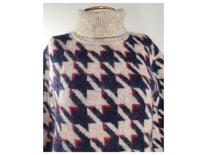 Autre Marque Suéter pied de poule H&M Studio lã e mohair Multicor - vista 3