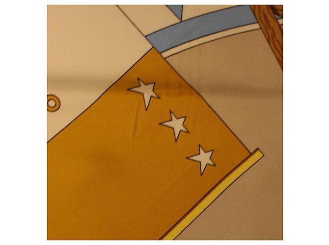 Hermès HERMES CARRE 90 SEXTANTS Sciarpa Seta Azzurro Giallo Auth 42700 Blu chiaro - vista 3