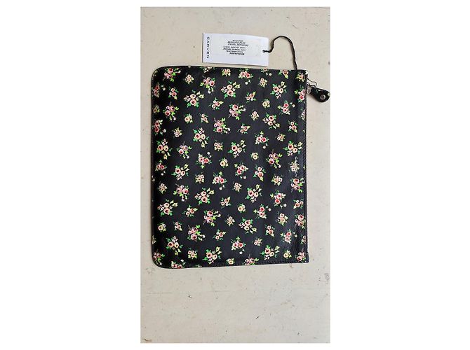 Clutch Carven Flori in pelle d'agnello nera Nero - vista 2