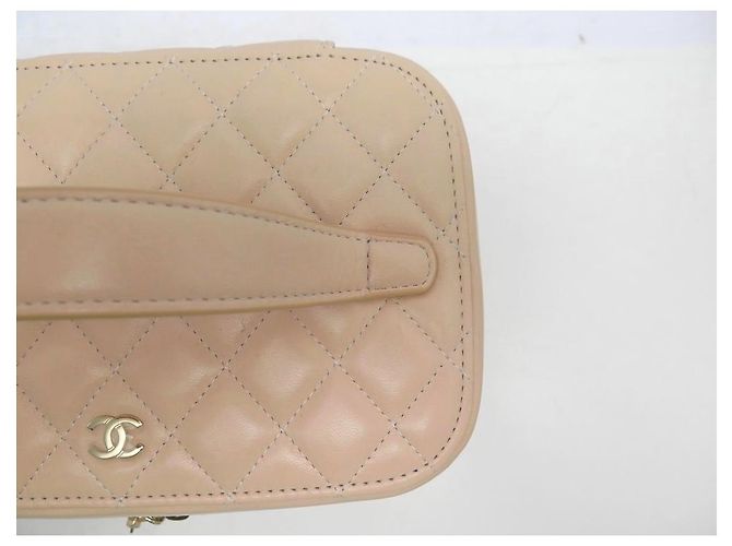 Vanity NOVA CAIXA CHANEL COURO BEGE ACOLCHOADA NOVA BOLSA DE HIGIENE - vista 5