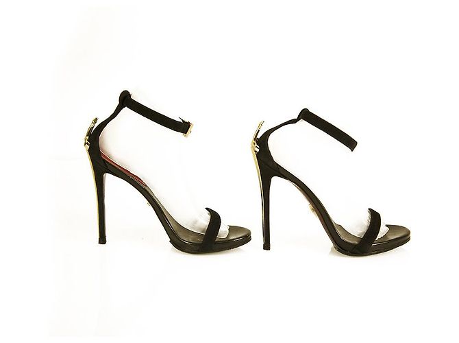 Cesare Paciotti Dagger Black Suede Ankle Strap Sandals Chaussures Talons hauts taille 36.5 - vue 5