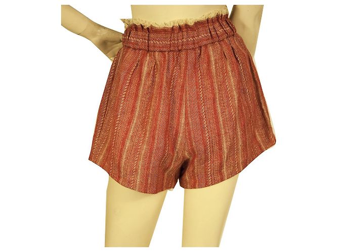 Forte Forte Rot Beige Herringbone Sommershorts Hose Hosengröße 1 - Ansicht 2