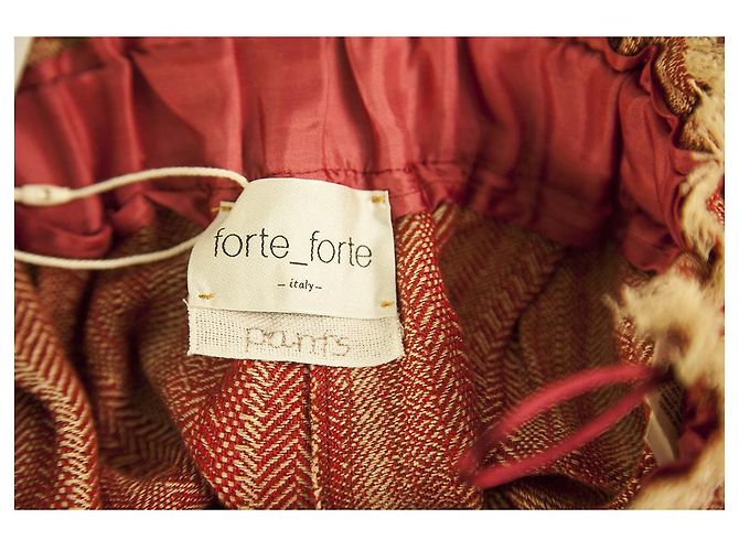 Forte Forte Rot Beige Herringbone Sommershorts Hose Hosengröße 1 - Ansicht 4