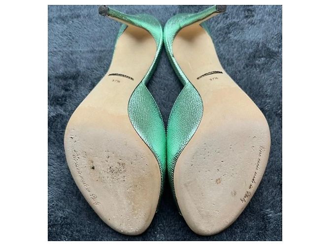 Mule metallizzate Dolce & Gabbana verde chiaro pelle - vista 5