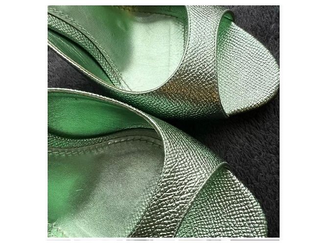 Mule metallizzate Dolce & Gabbana verde chiaro pelle - vista 6